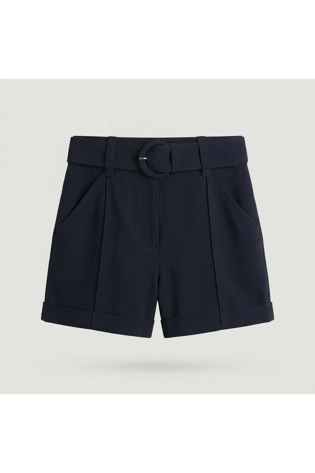 Belted Tailored Shorts   Blue