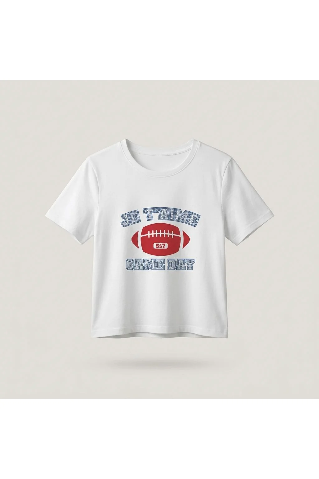 Cropped Graphic T-Shirt White and Red