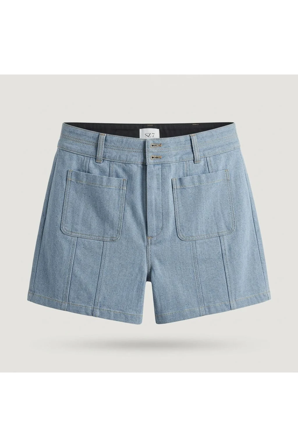 Denim Patch Pocket Short   Blue