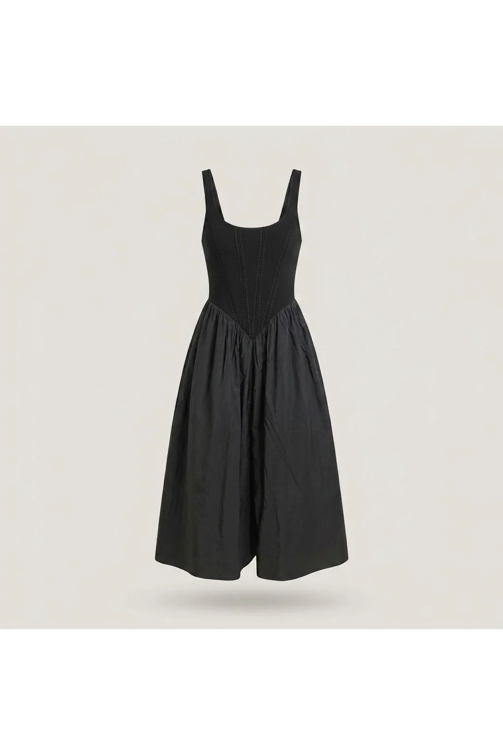 Dropped Waist Midi Dress   Black