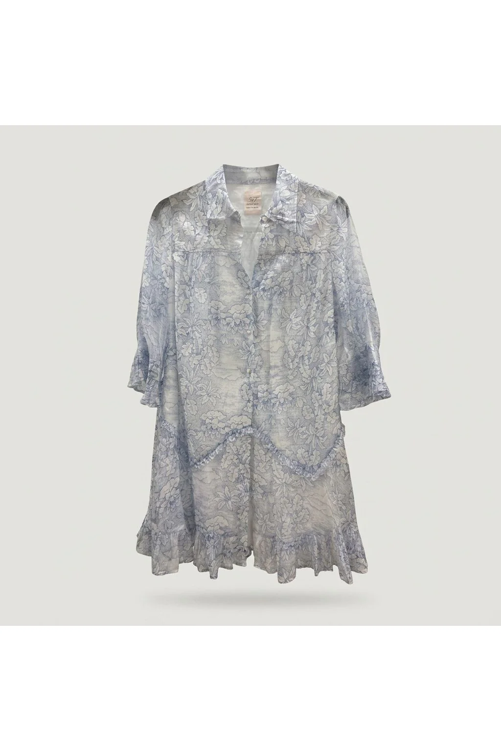 Floral Ruffled Shirt Dress   Multi