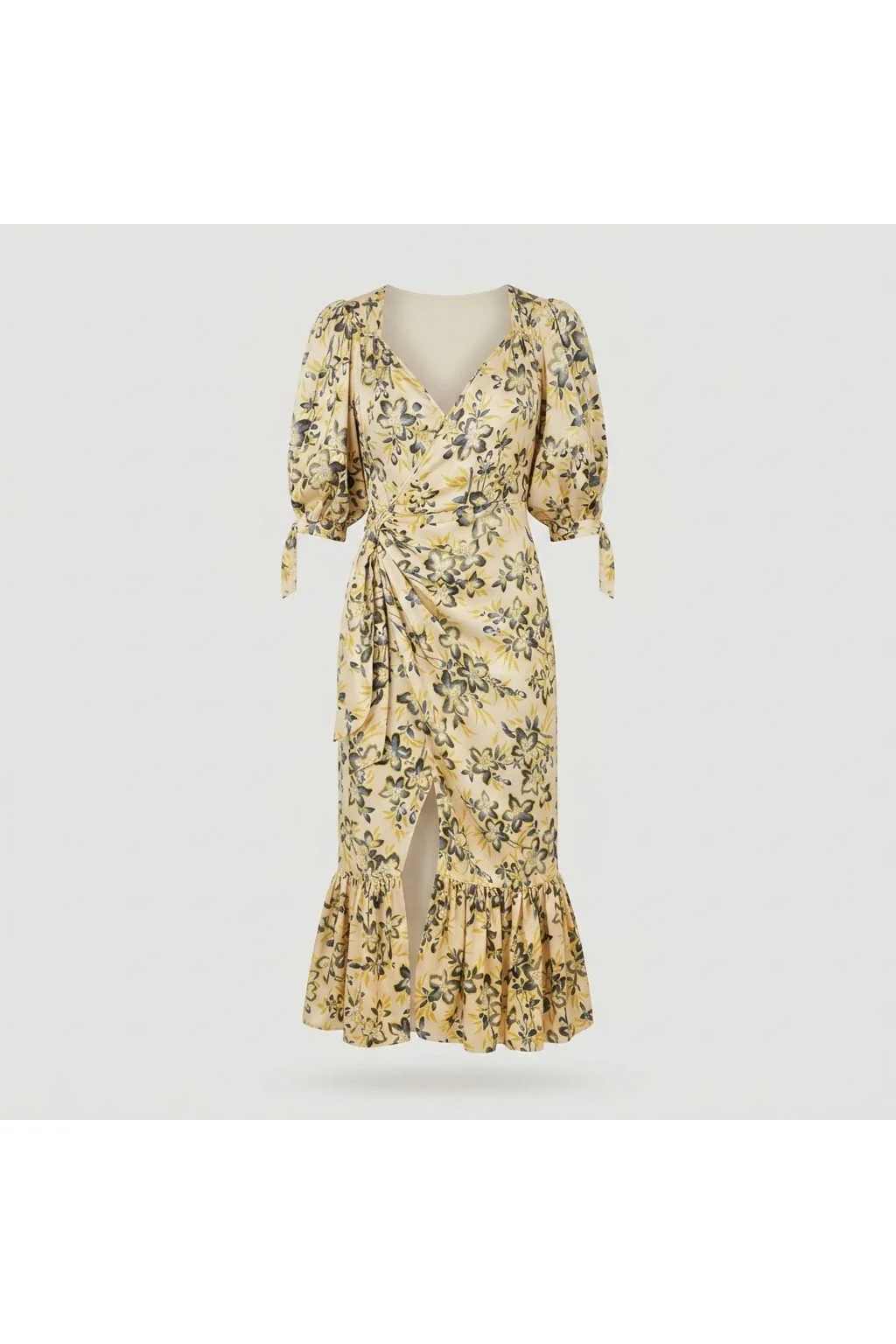 Floral Wrap Midi Dress   Multi
