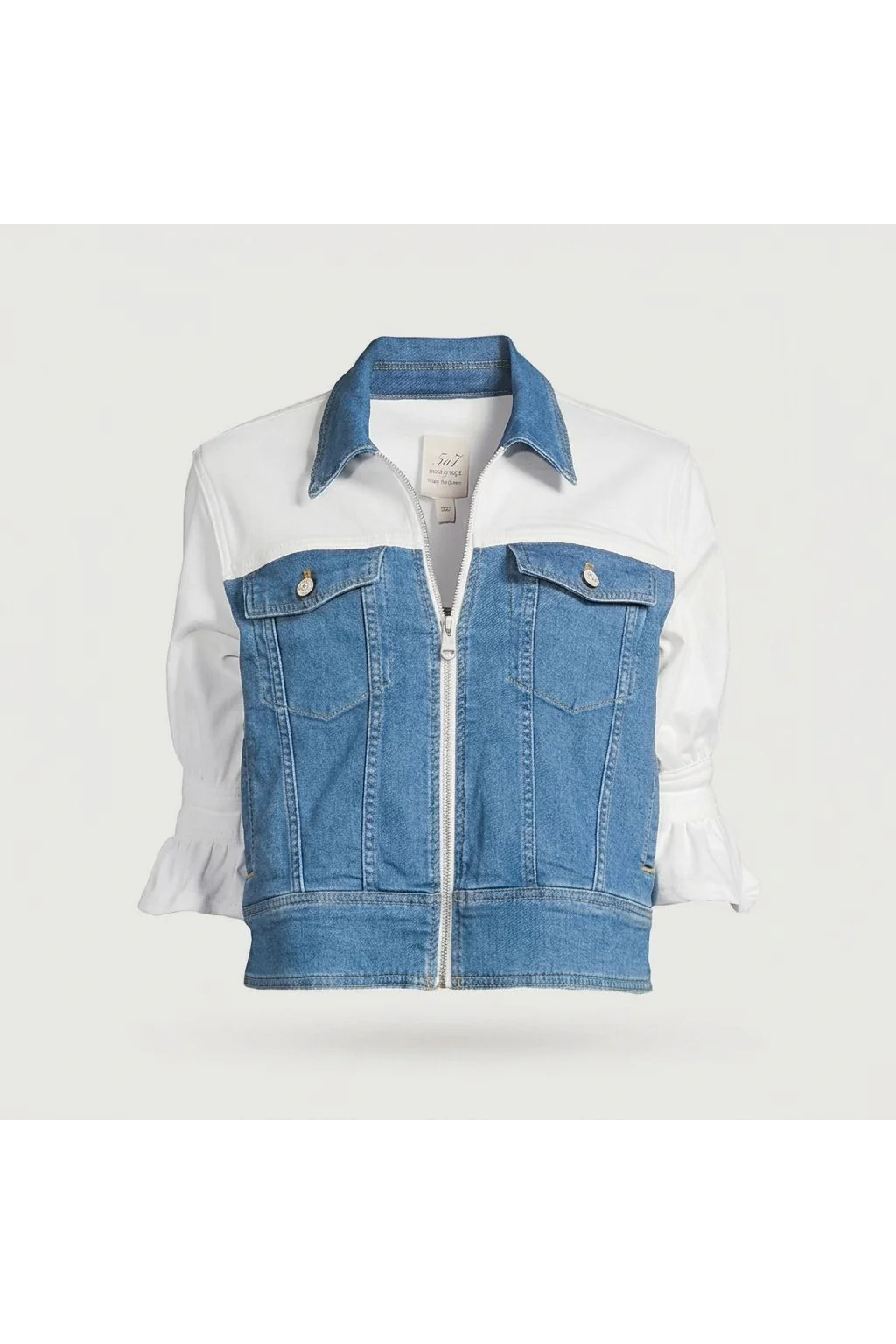 Mixed Media Denim Jacket   Multi