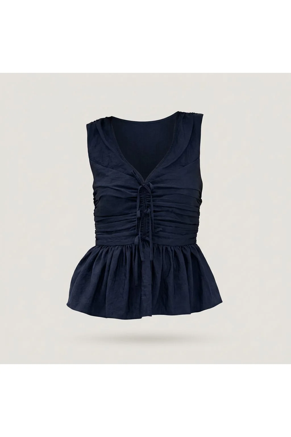 Ruched Peplum Top   Blue