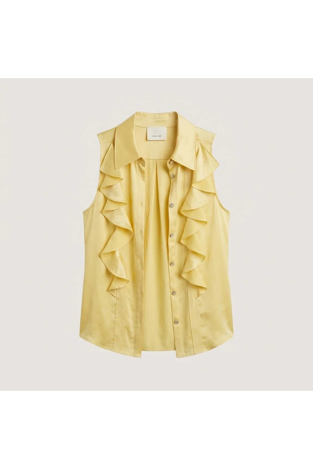Ruffled Sleeveless Blouse   Yellow