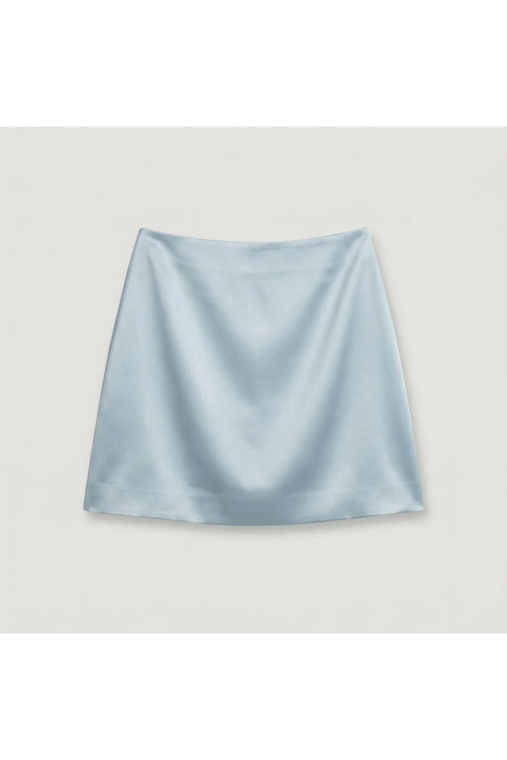 Satin Mini Skirt   Blue