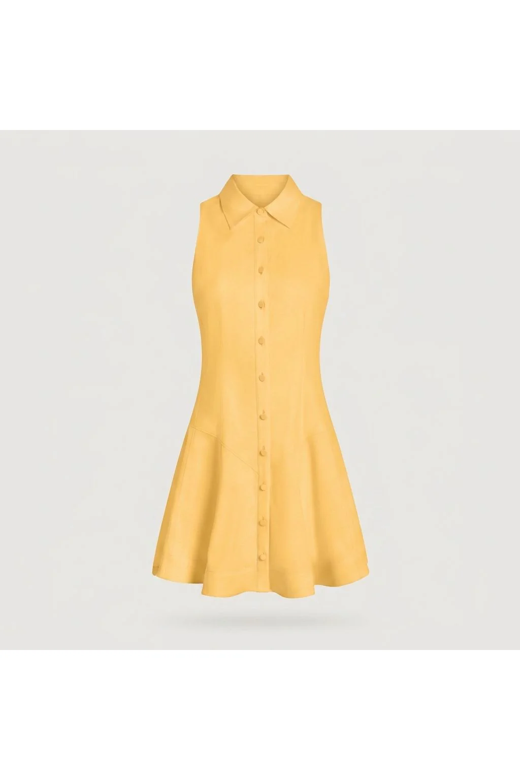 Sleeveless Button-Front Mini Dress   Orange