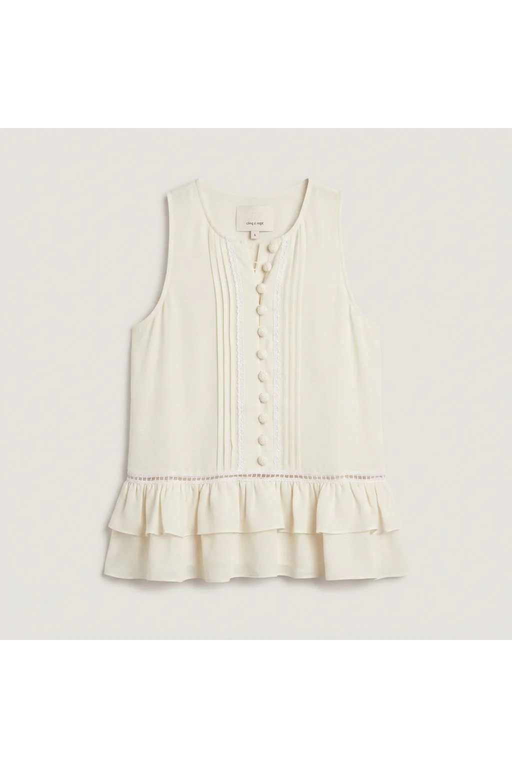 Sleeveless Ruffled Peplum Top   White
