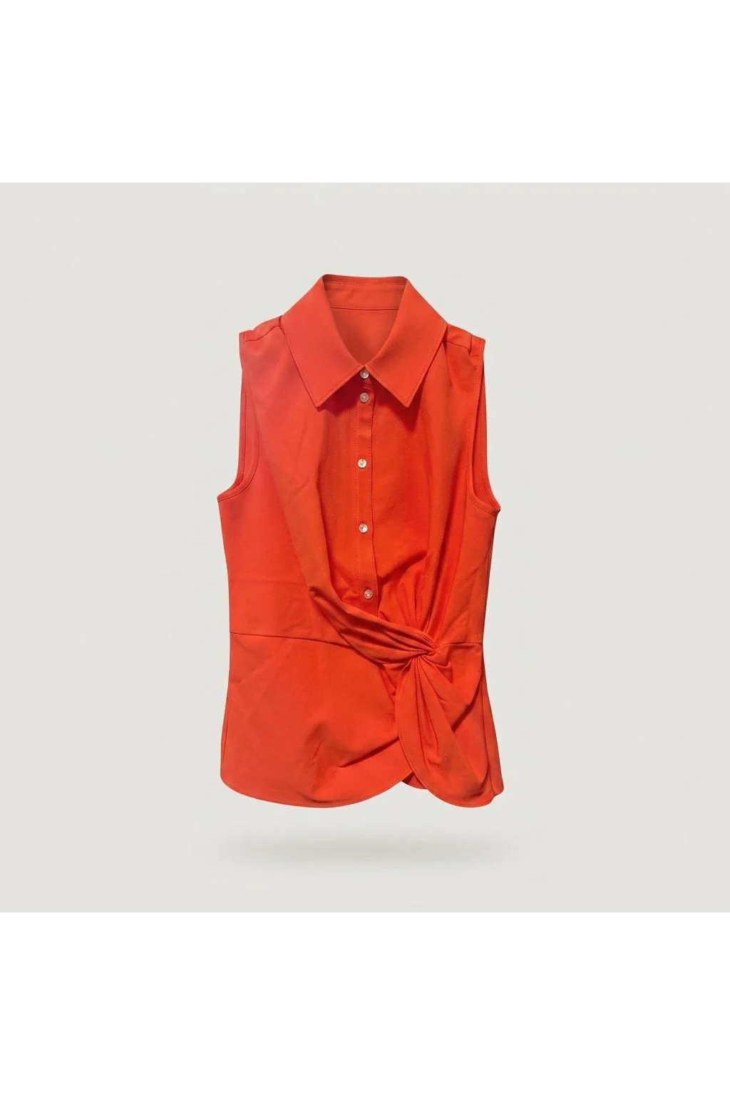 Sleeveless Twist Front Blouse Orange