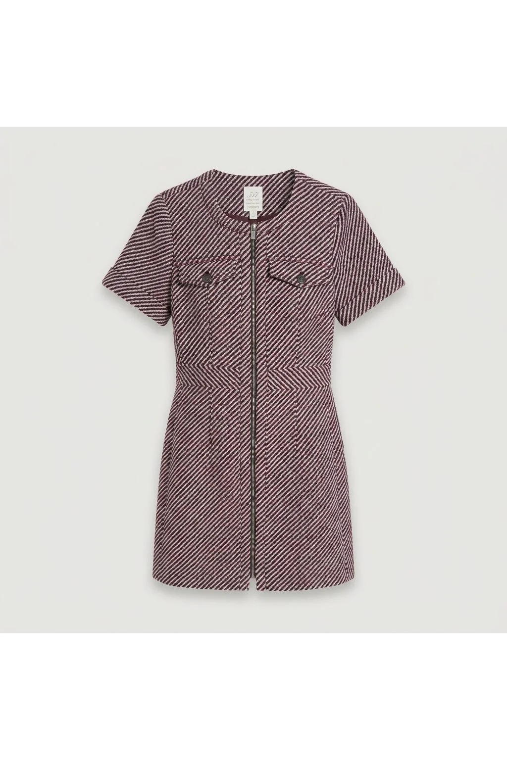 Striped Zip-Front Mini Dress Multi