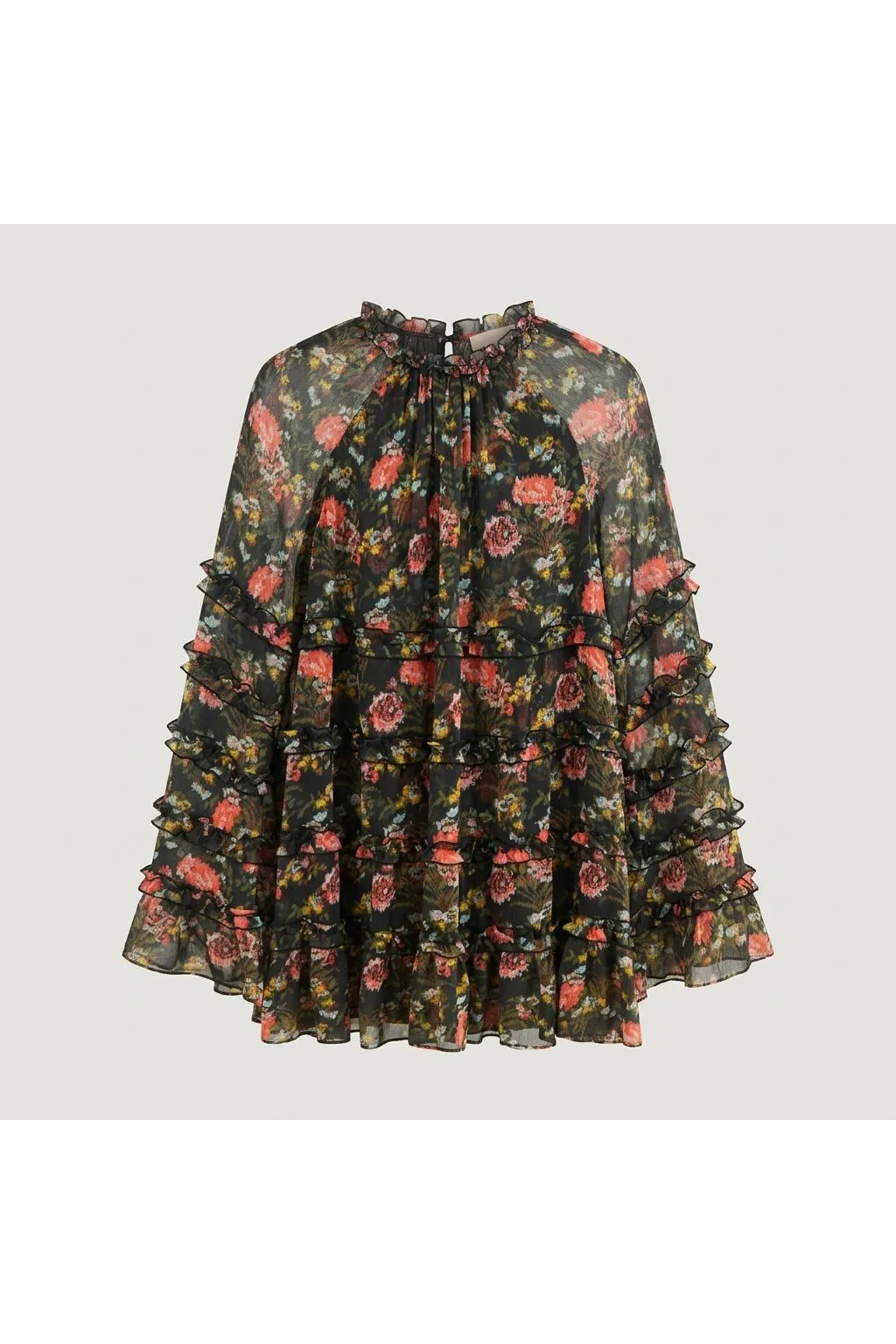 Tiered Floral Mini Dress Multi
