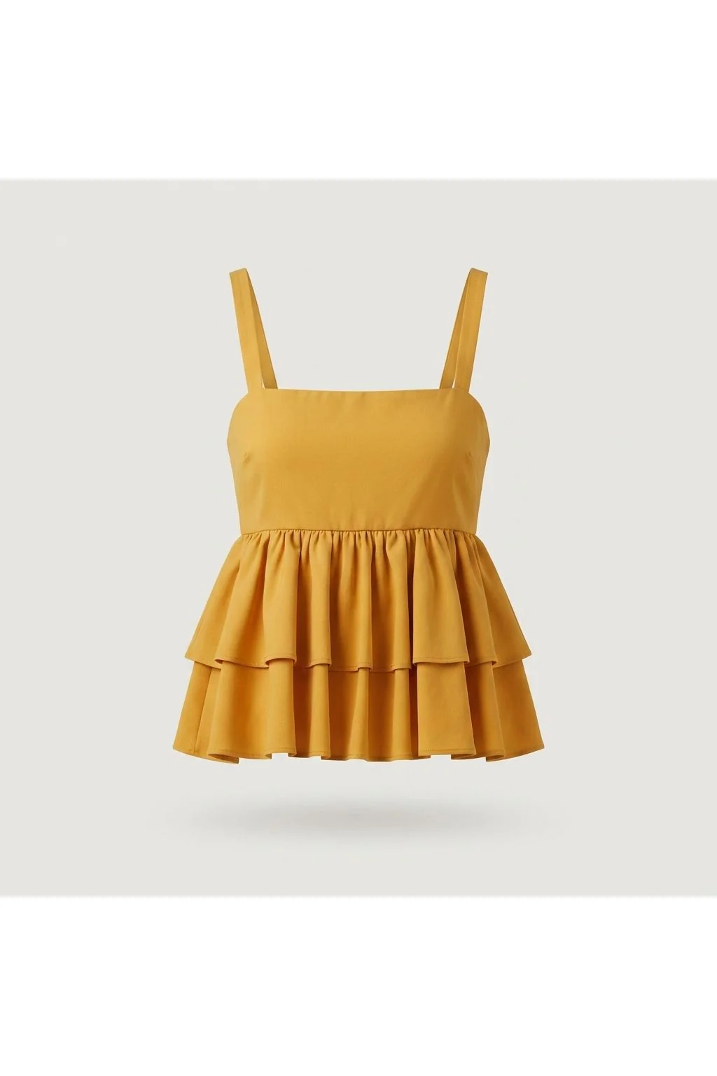 Tiered Peplum Top   Yellow