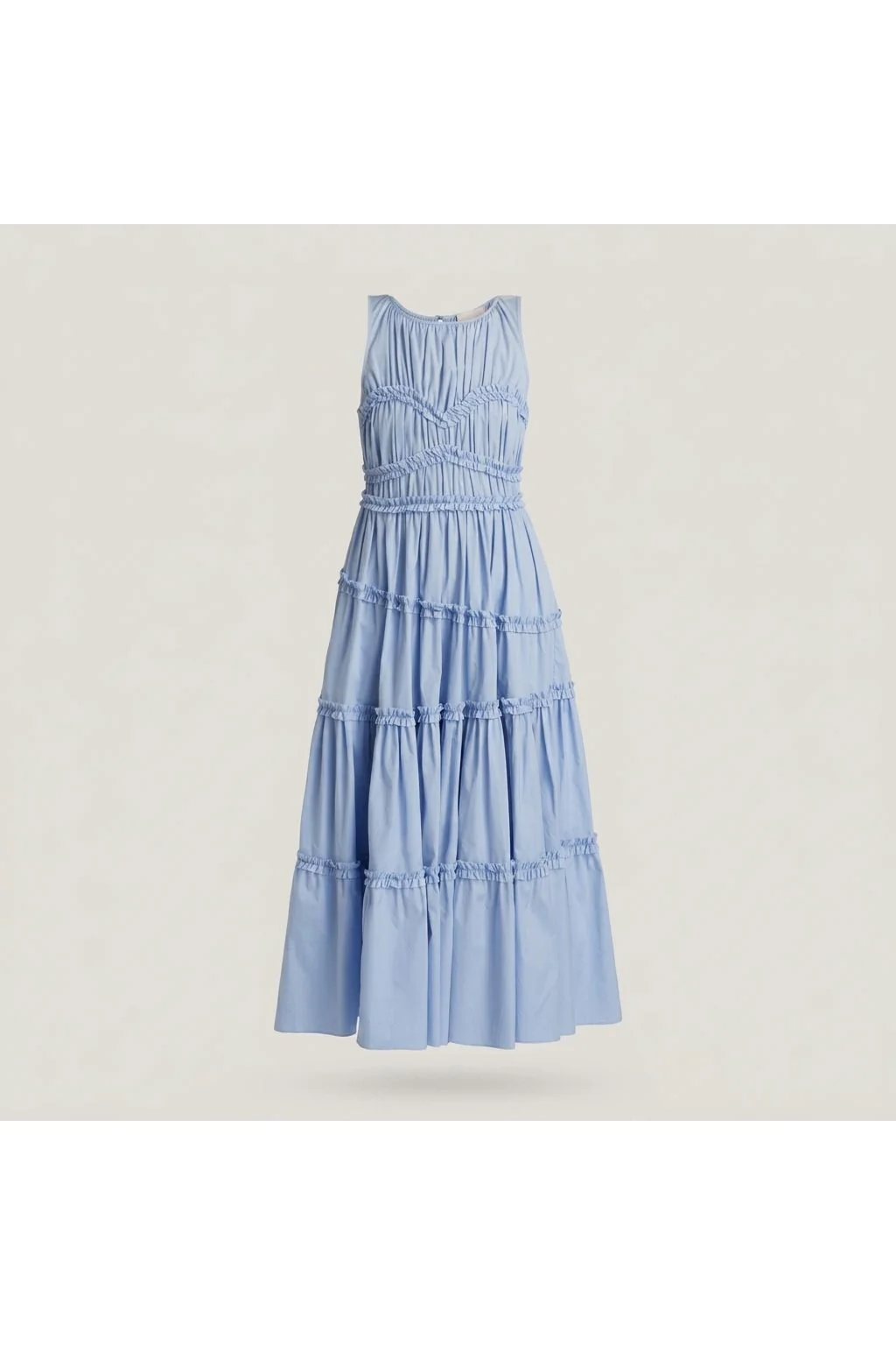Tiered Ruffle Midi Dress   Blue