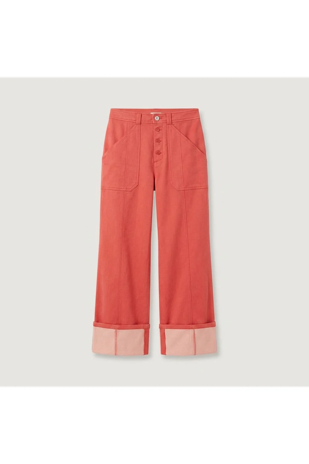 Wide Leg Cropped Pant Red
