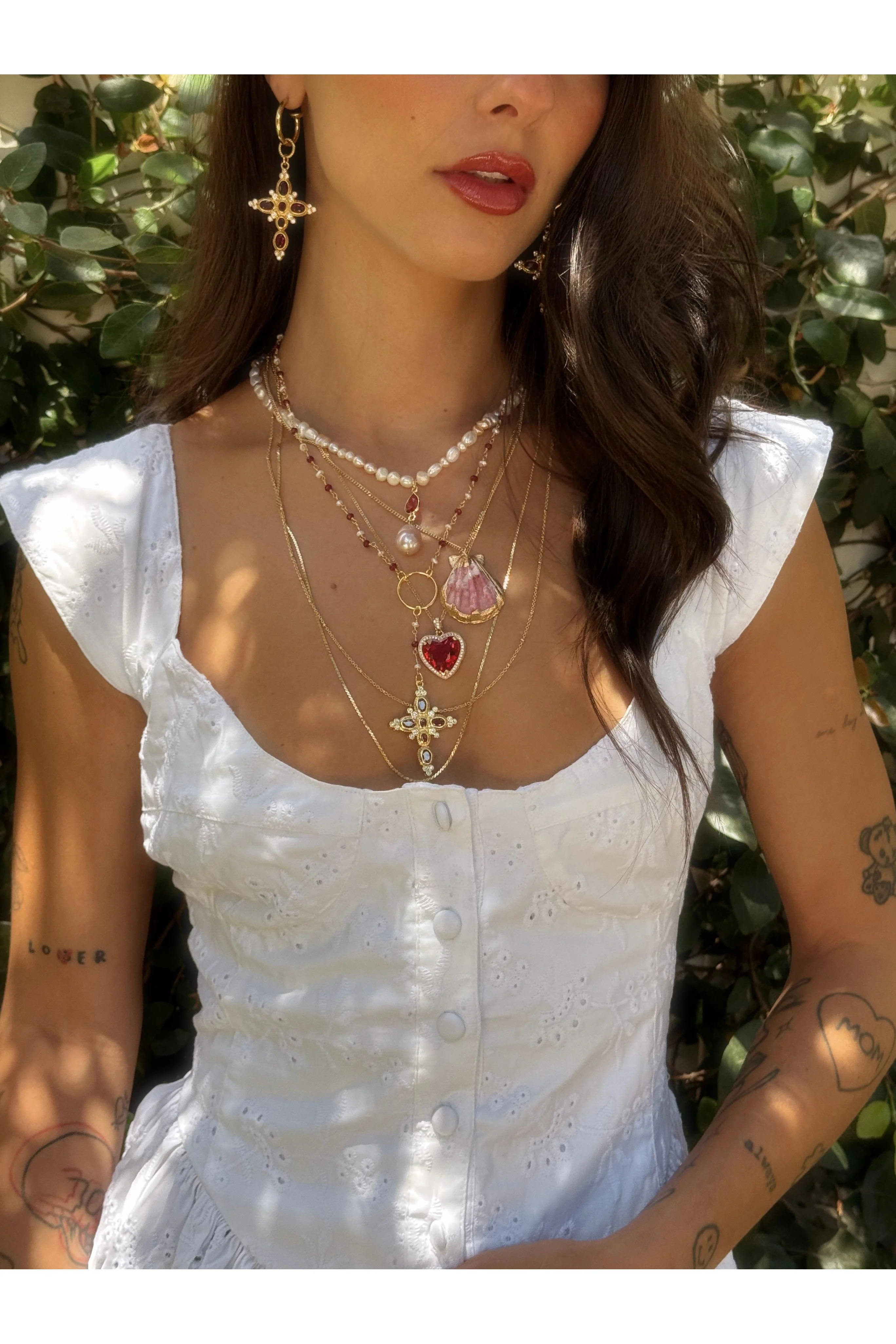 The Aalia Ruby Cross Earrings - Image 7