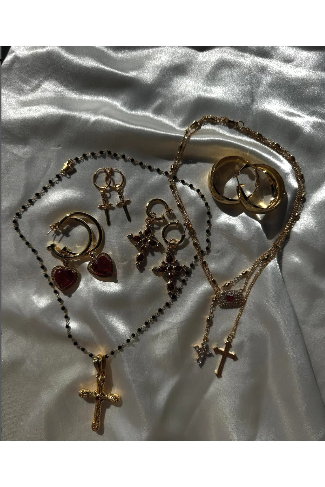 The Aalia Ruby Cross Earrings - Image 9