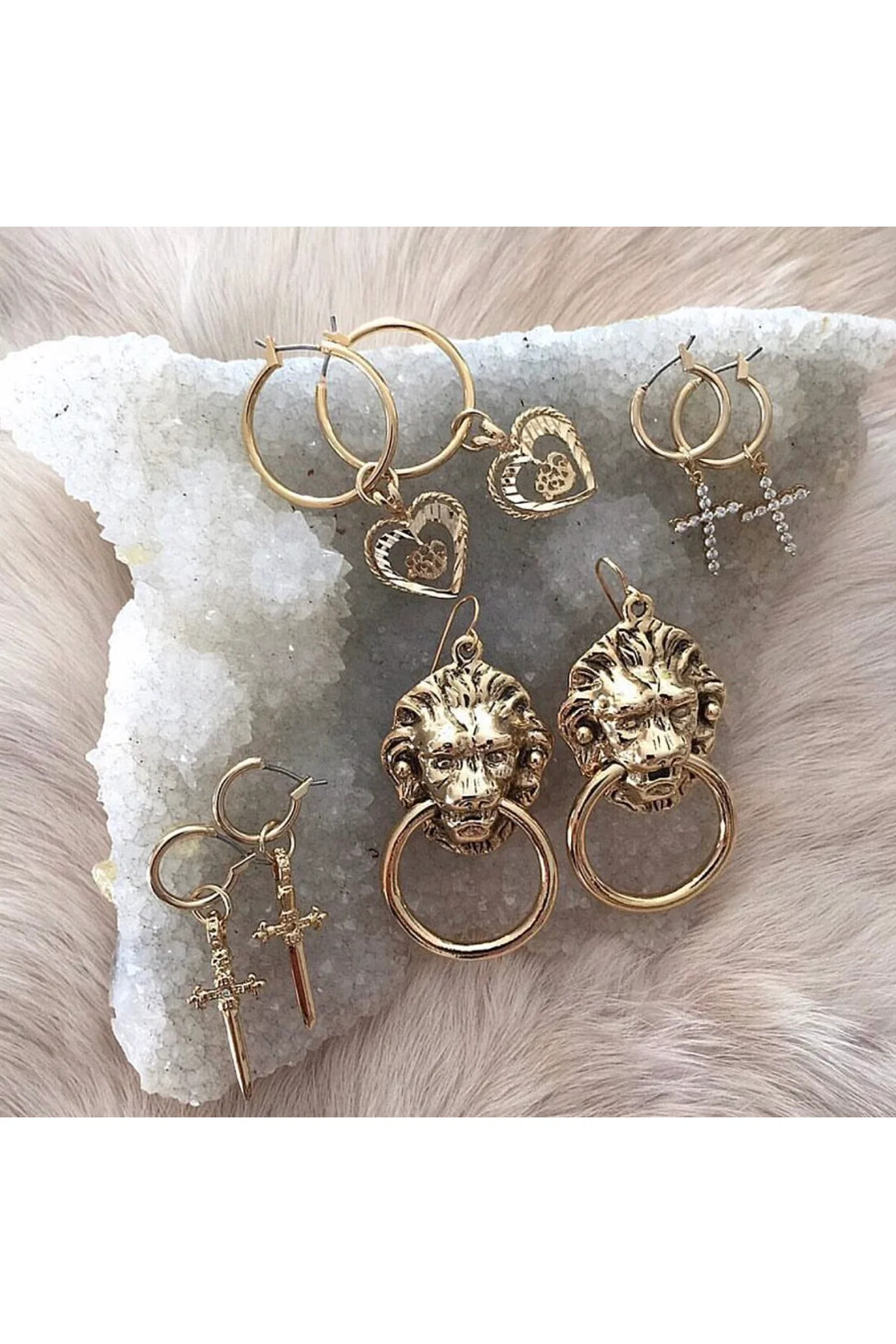 The Alexandra Hoop Earrings - Gold - Image 14