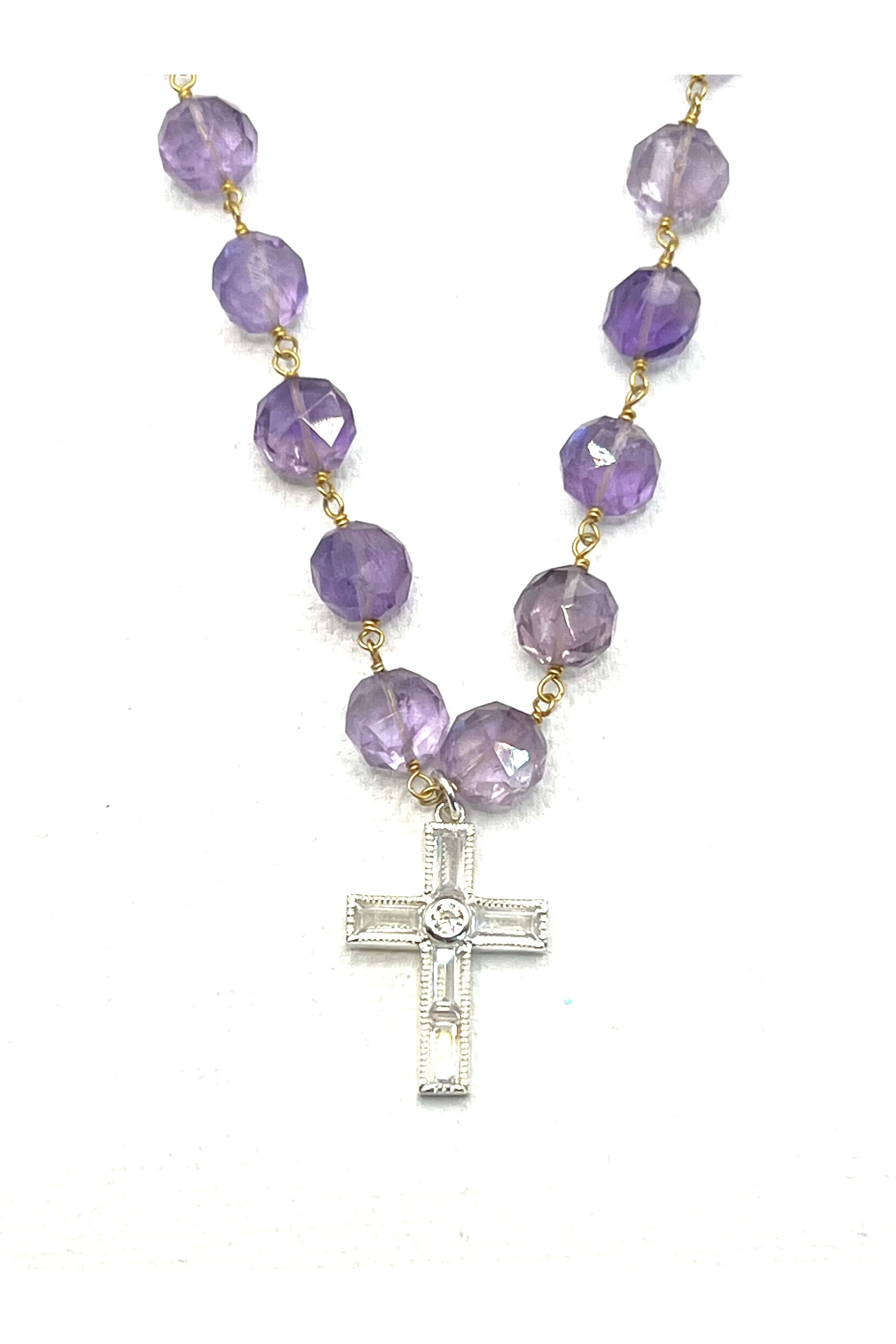 The Amethyst Cross Necklace - Image 2