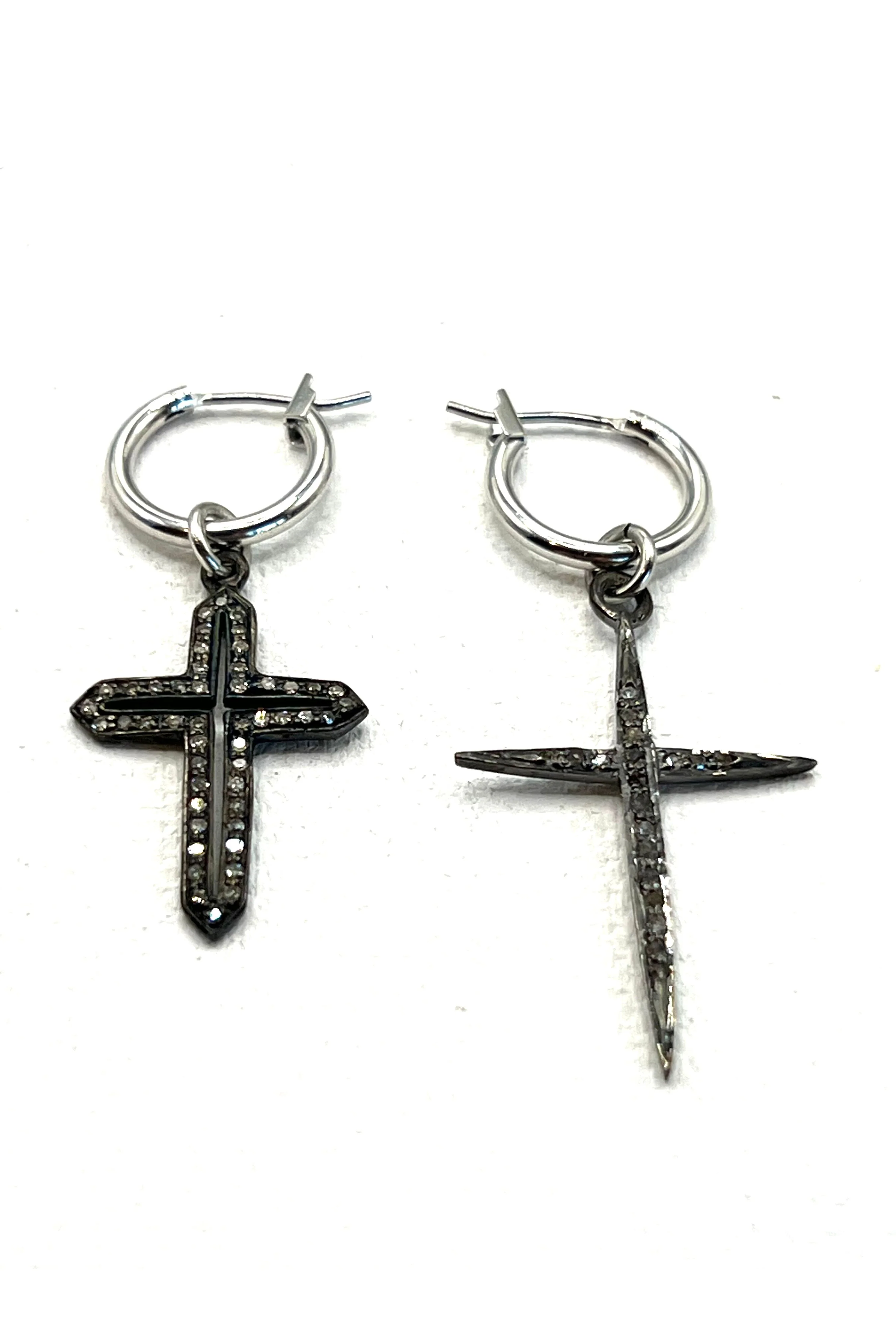 The Diamond Double Cross Hoops