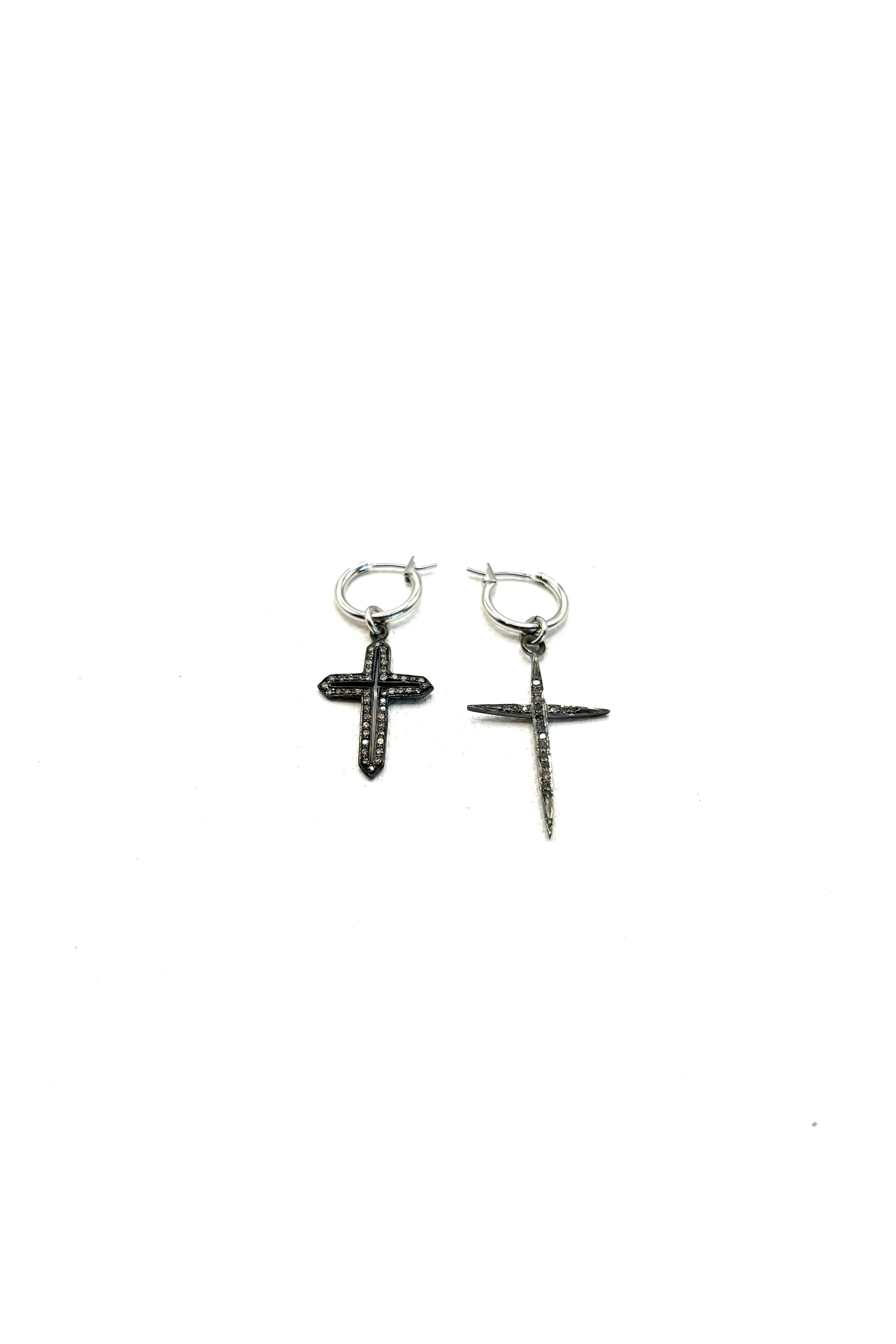 The Diamond Double Cross Hoops - Image 2