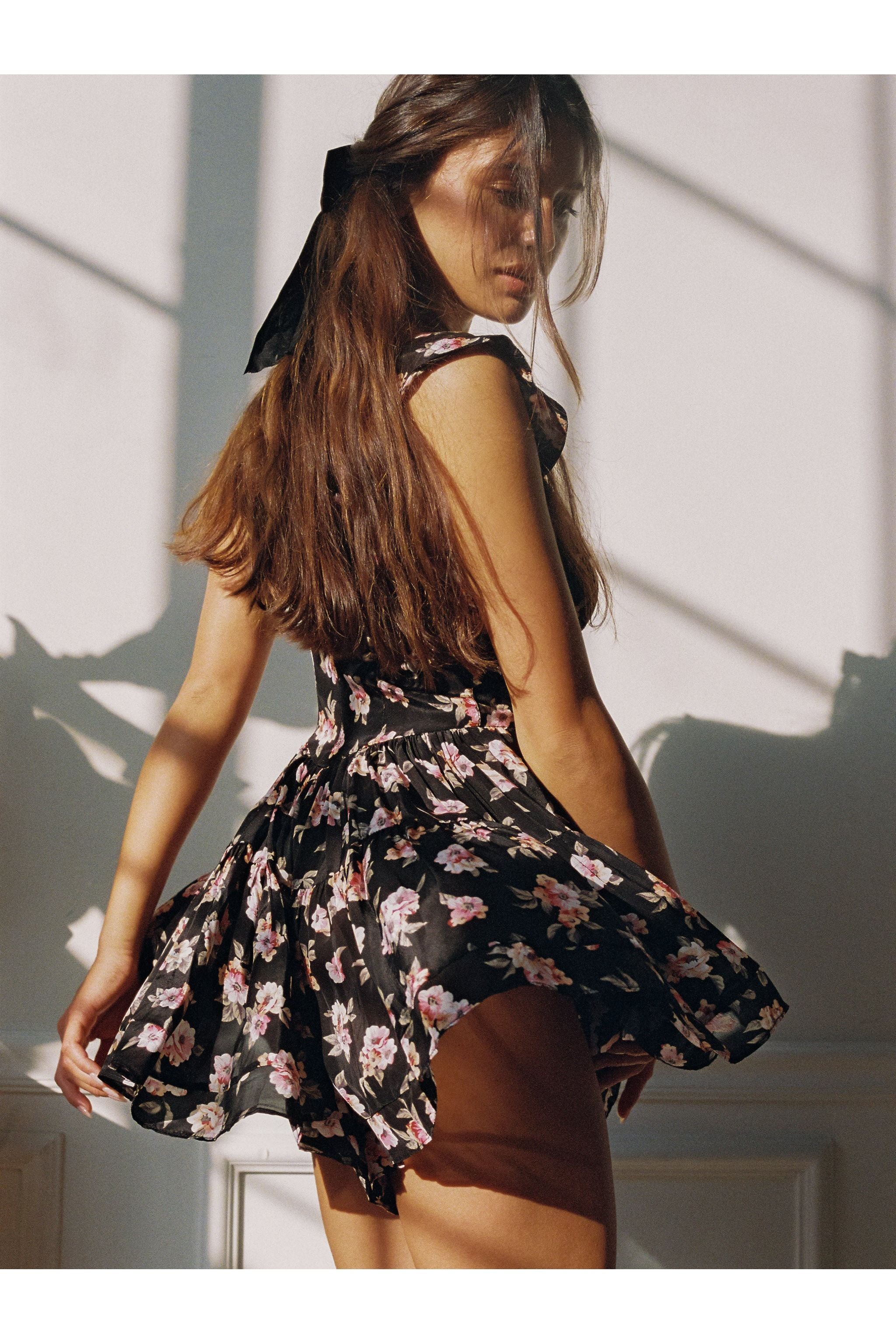 The Elisabeth Romper Dress - '90s Rose Print - Image 4