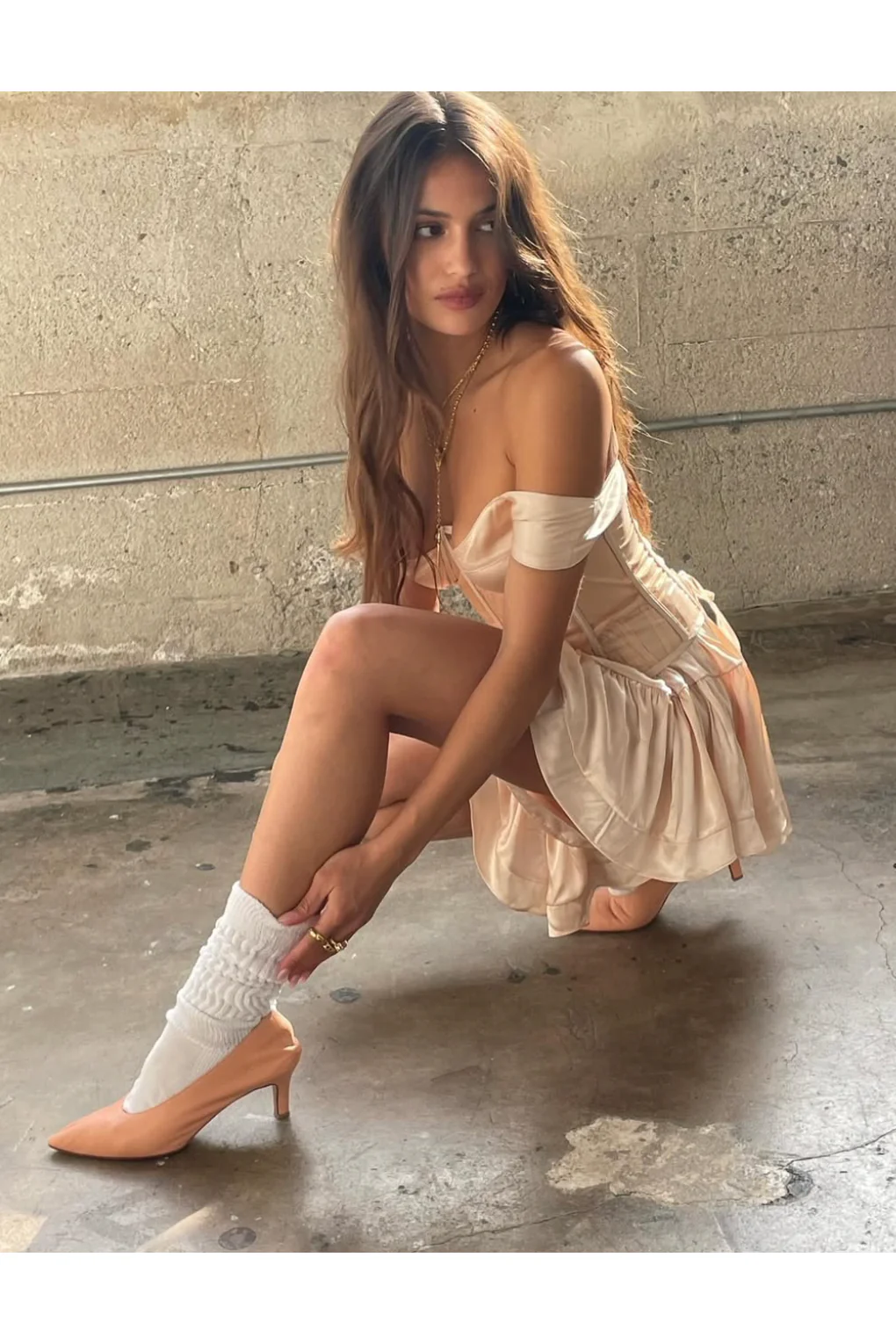 The Elisabeth Romper Dress - Cream Satin - Image 17