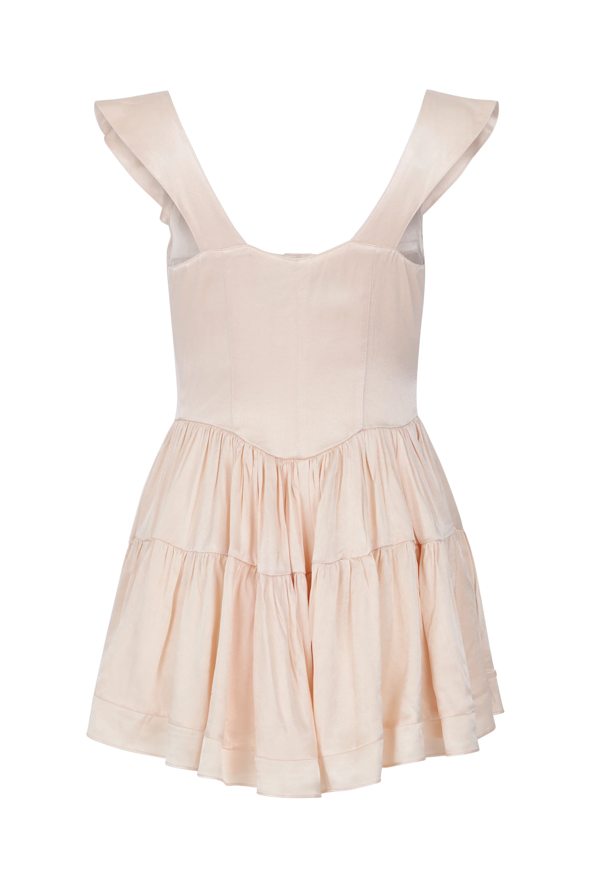 The Elisabeth Romper Dress - Cream Satin - Image 2