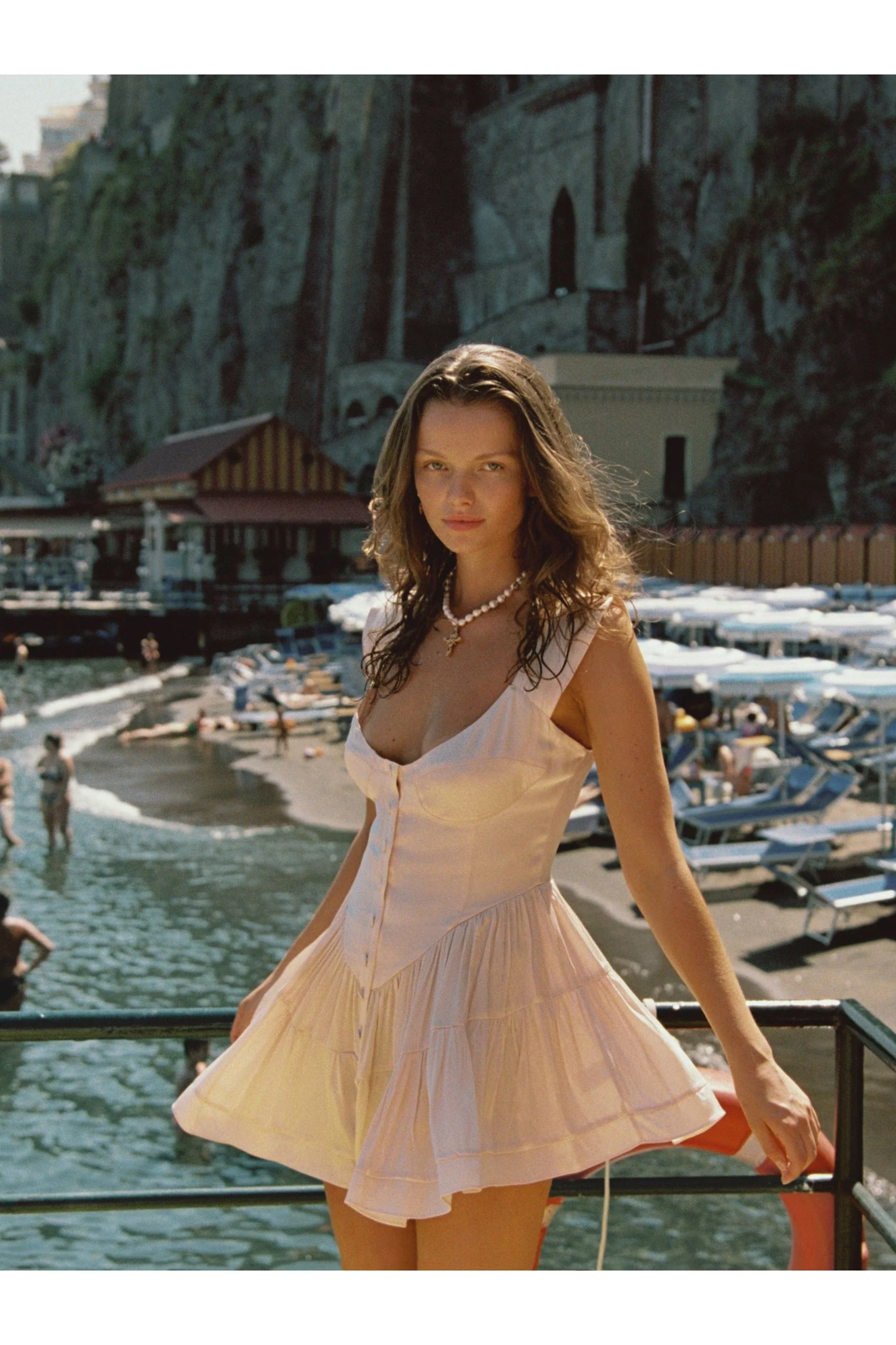 The Elisabeth Romper Dress - Cream Satin - Image 4