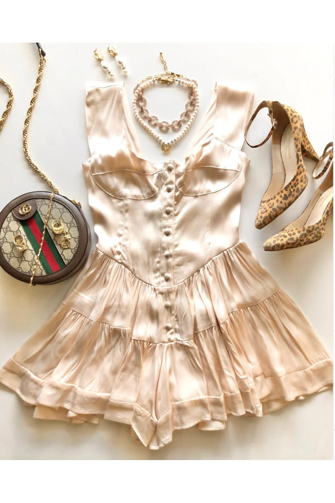 The Elisabeth Romper Dress - Cream Satin - Image 8