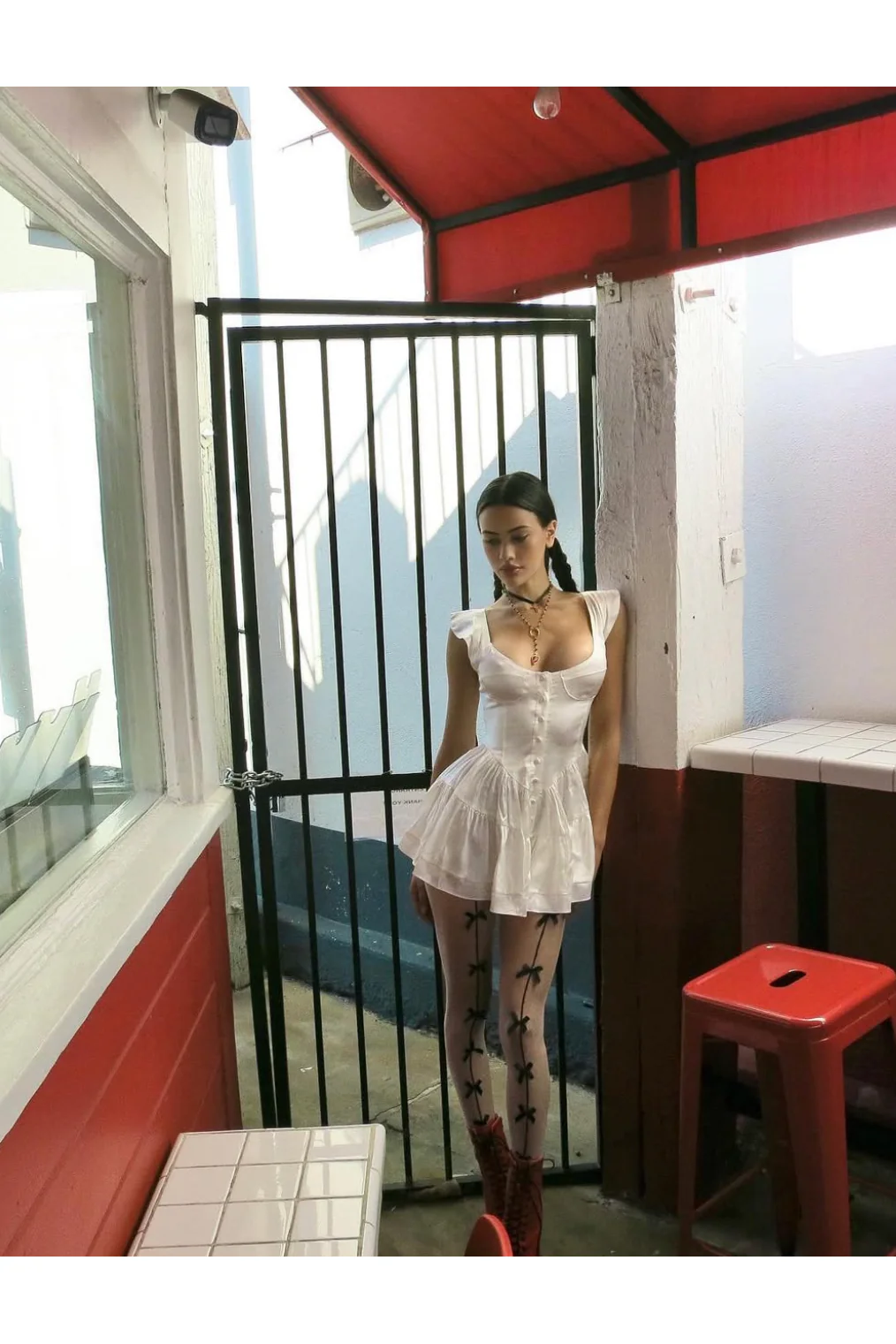 The Elisabeth Romper Dress - White Silk - Image 11