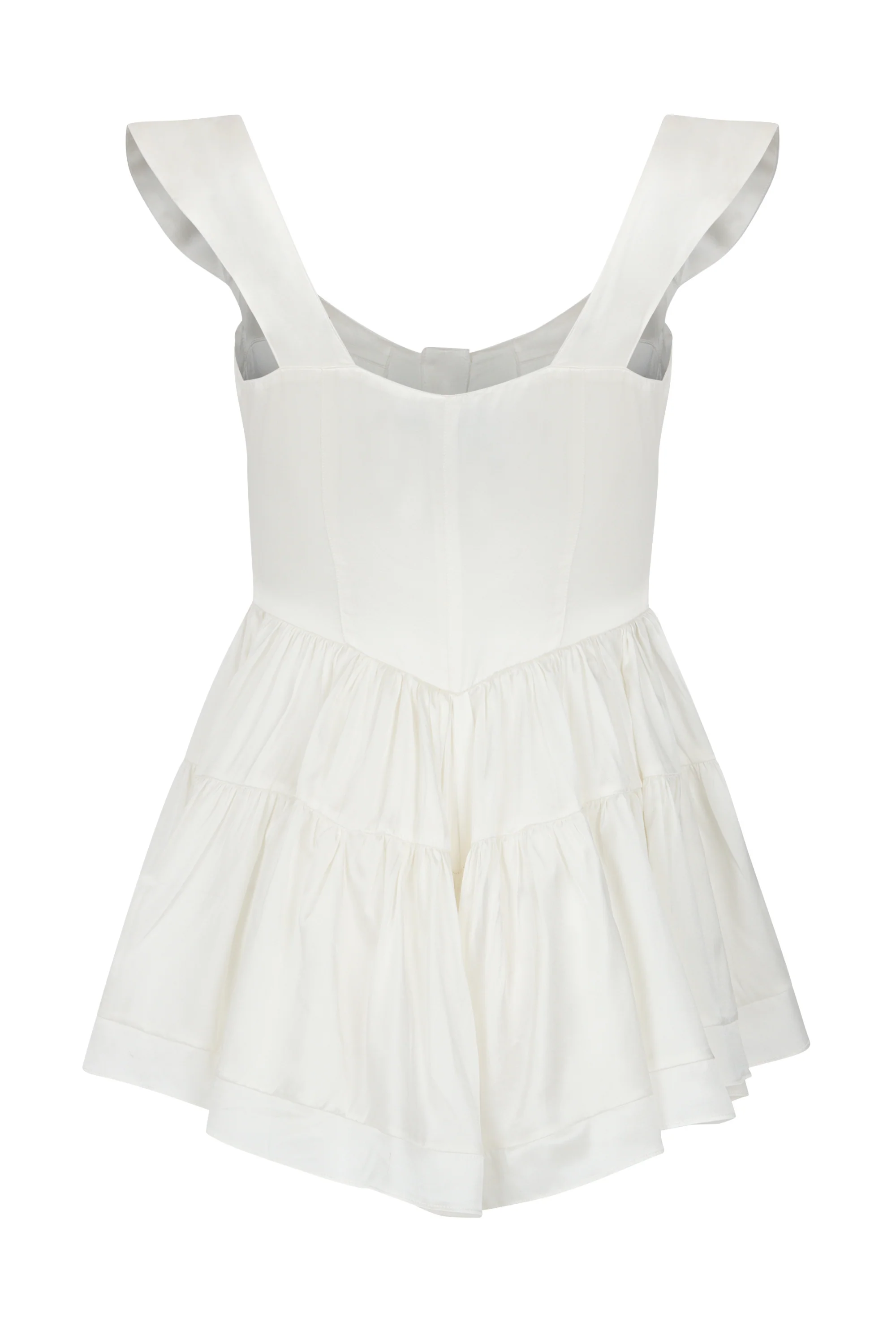 The Elisabeth Romper Dress - White Silk - Image 2