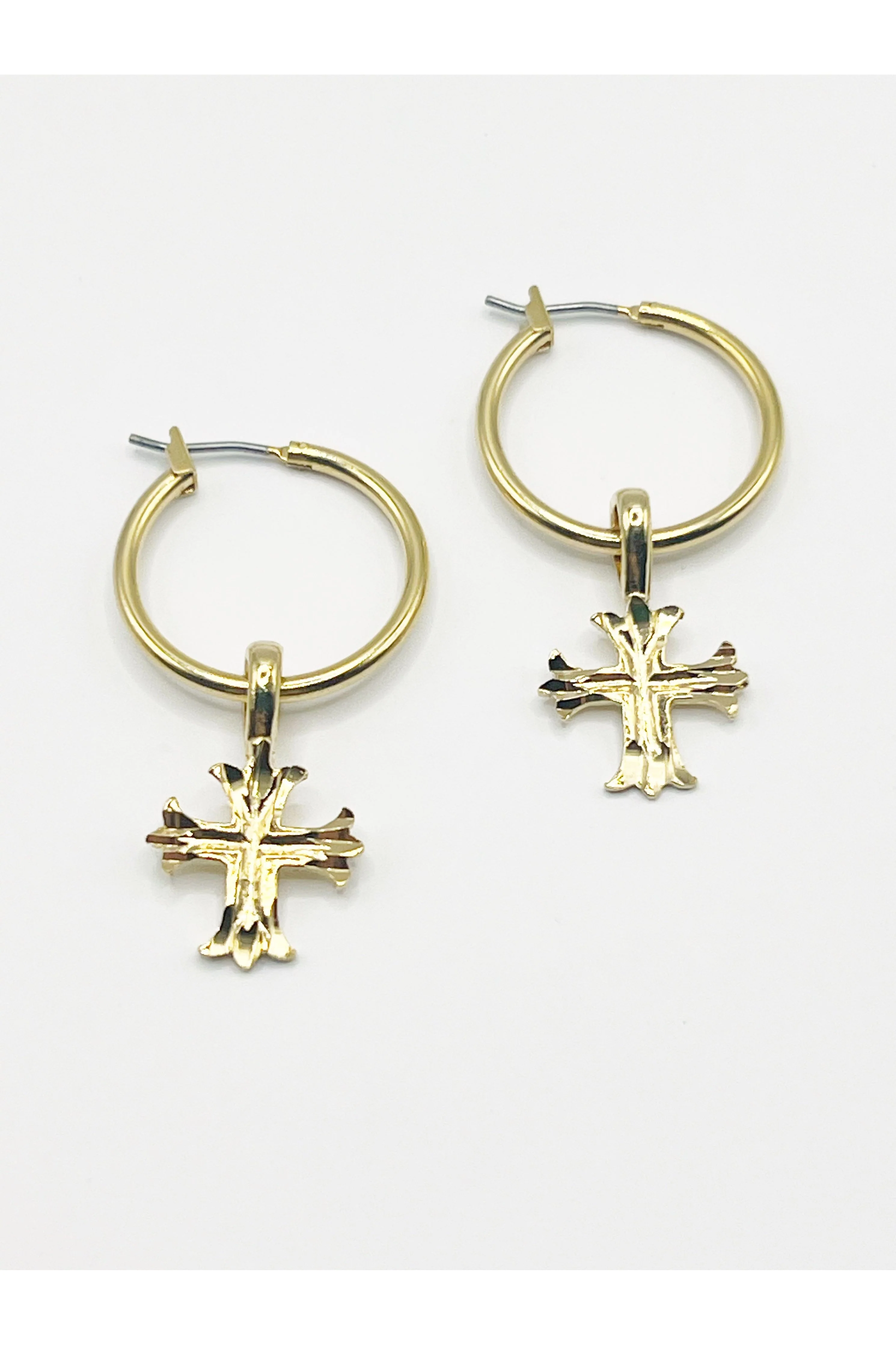 The Gold Cross Hoops