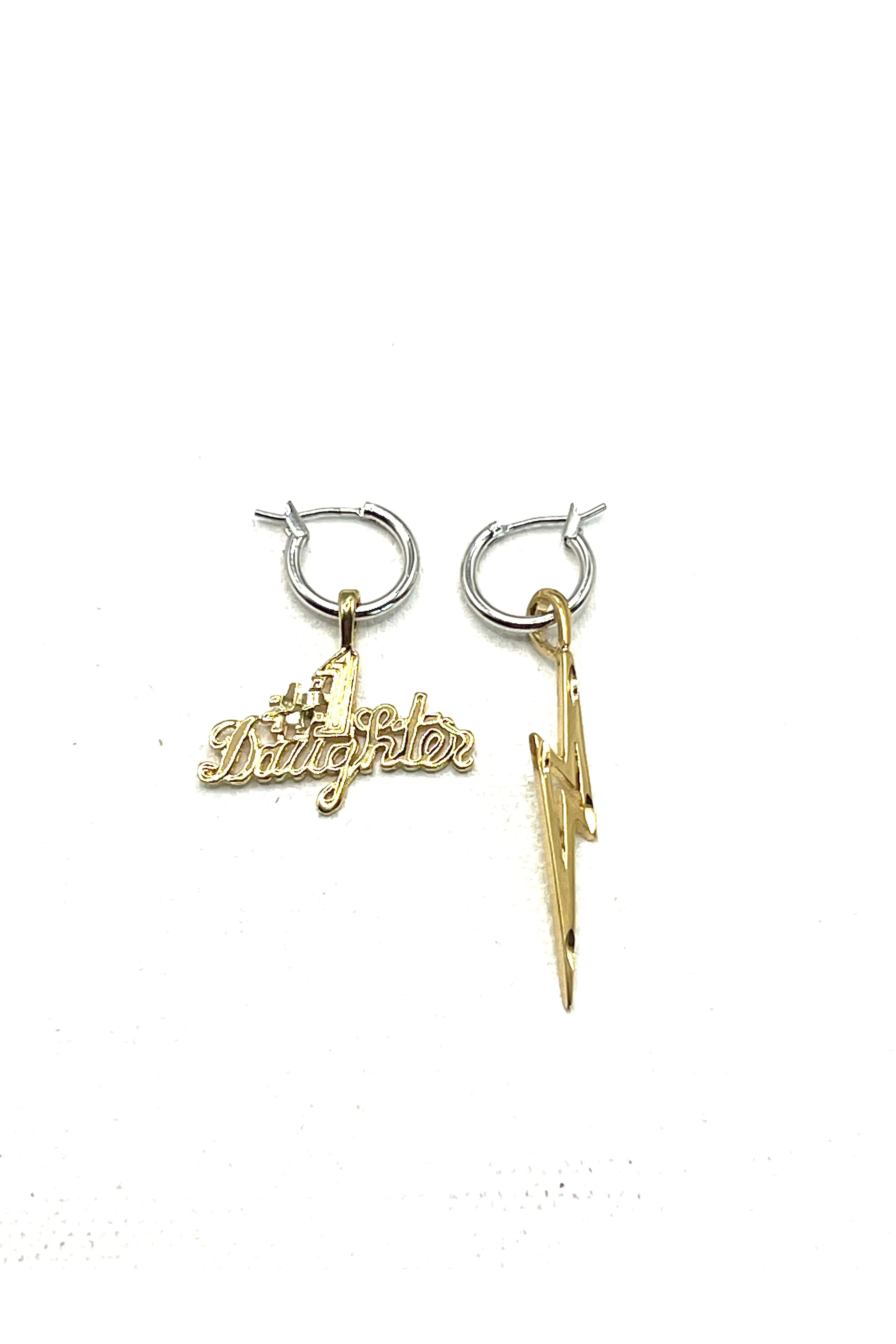 The Gold Mismatched Charm Hoops - Image 2