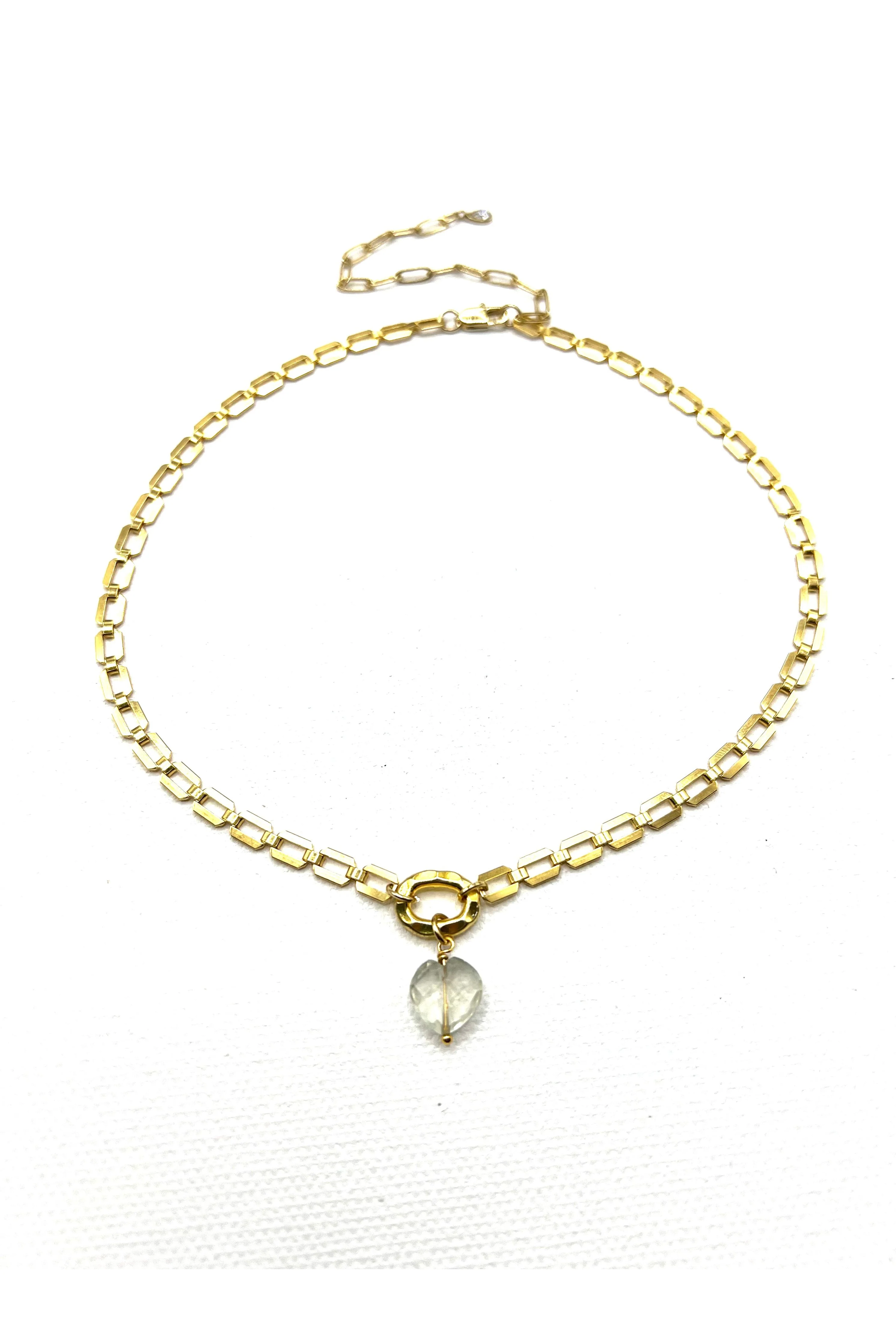 The Green Amethyst Stone Heart Choker