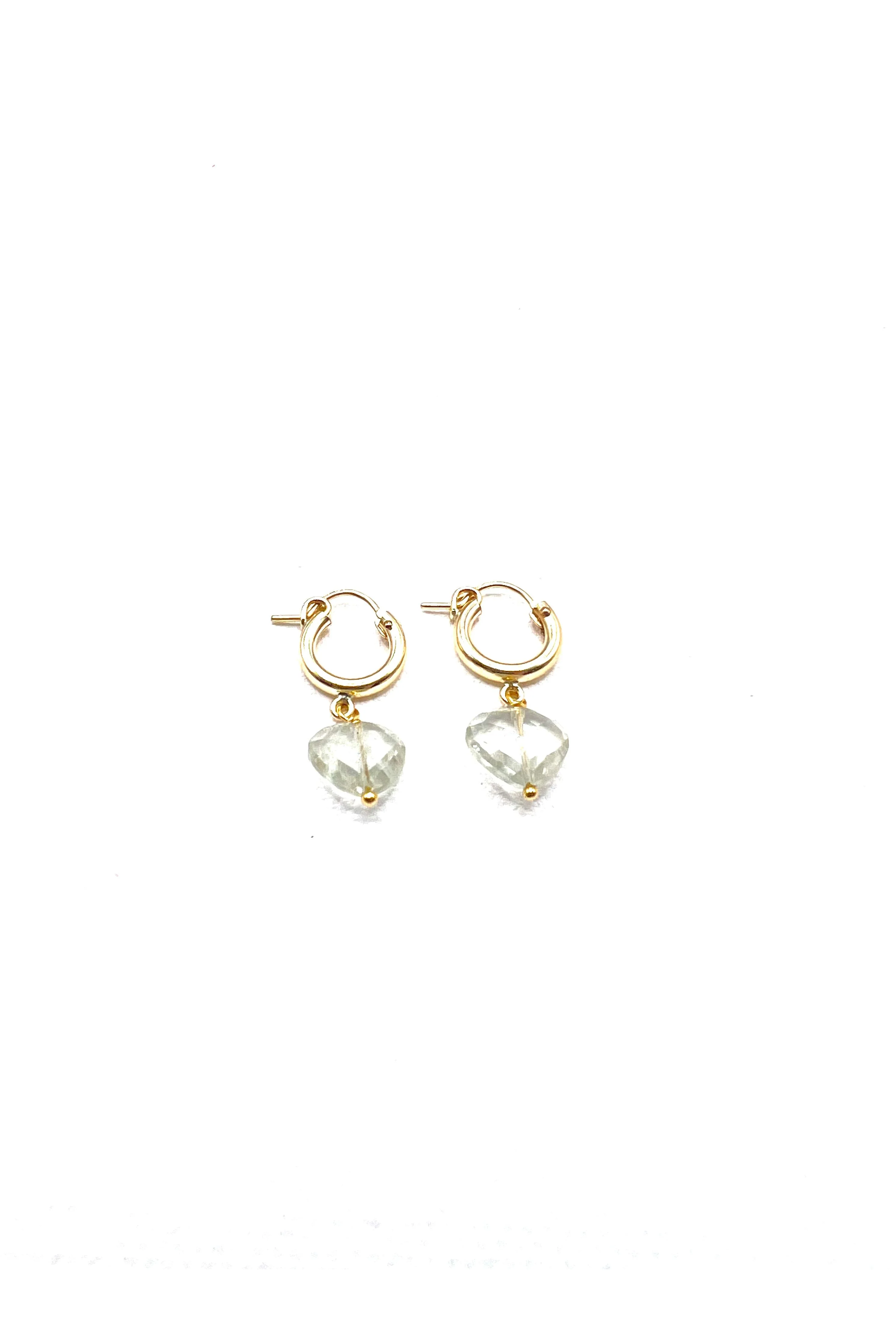 The Green Amethyst Stone Heart Hoops - Image 2