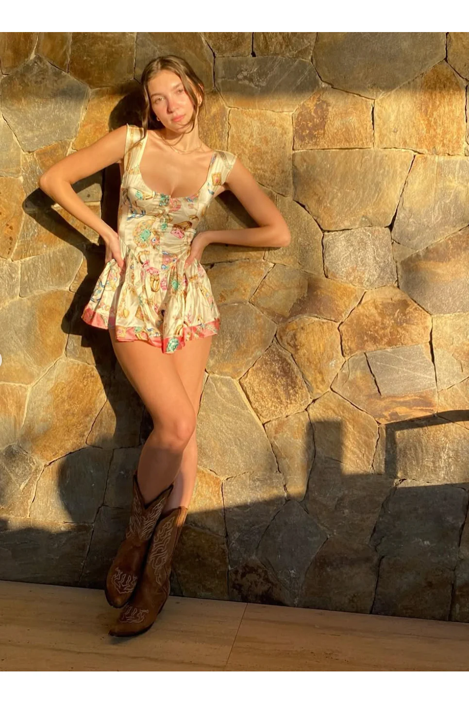 The Iconic Vintage Jewelry Scarf Print Elisabeth Romper - Image 16