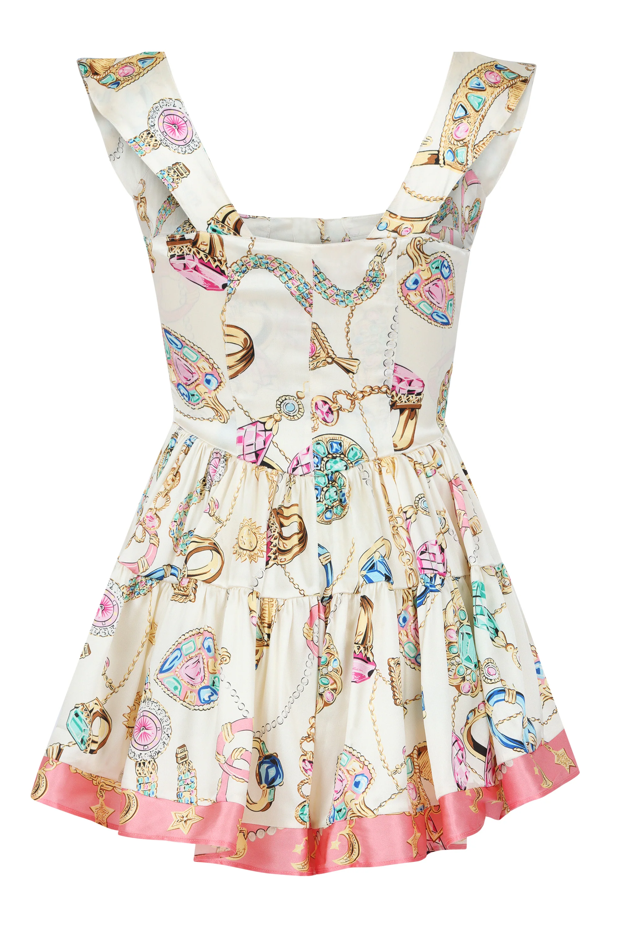 The Iconic Vintage Jewelry Scarf Print Elisabeth Romper - Image 2