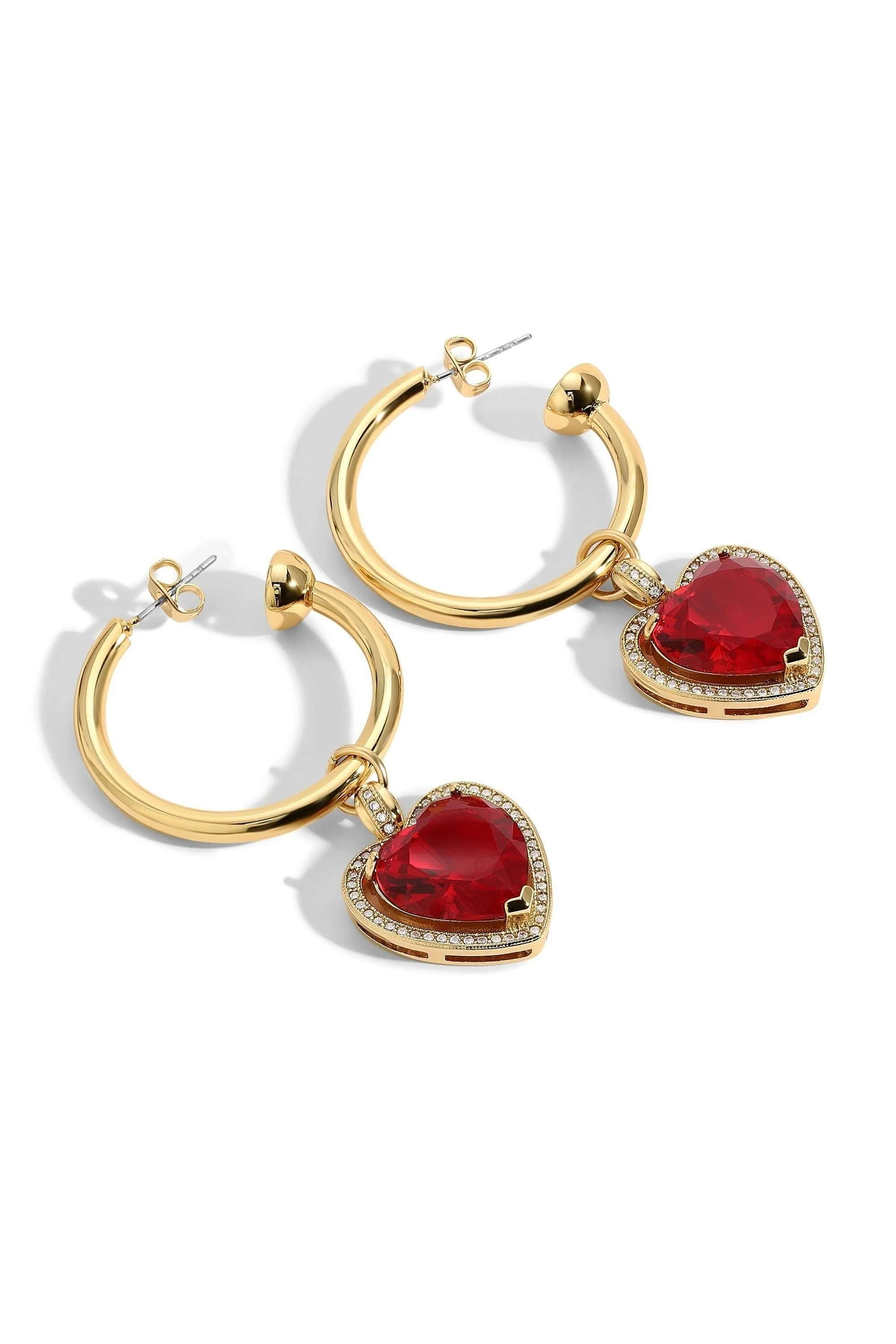 The Ruby Heart Hoop Earrings - Image 2