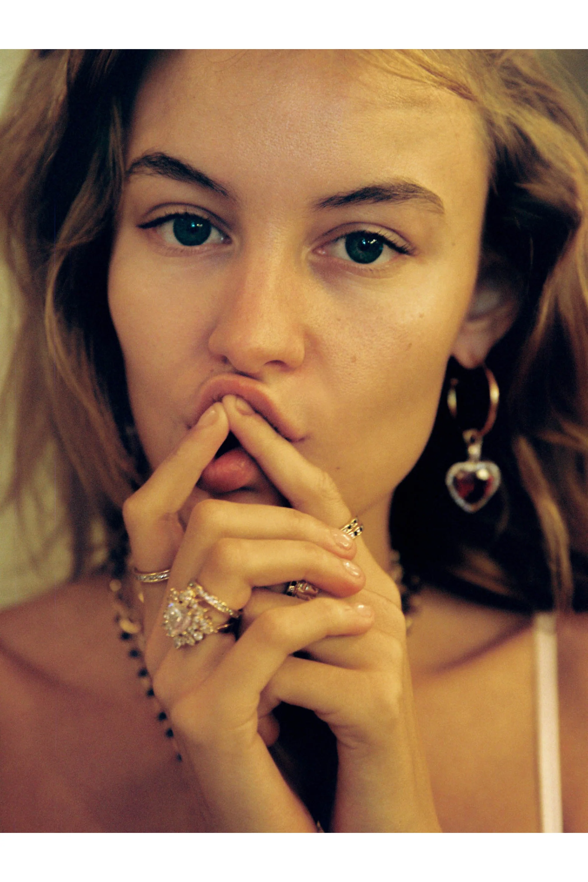 The Ruby Heart Hoop Earrings - Image 4