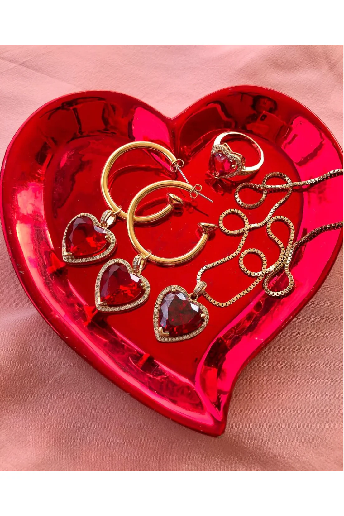 The Ruby Heart Hoop Earrings - Image 8